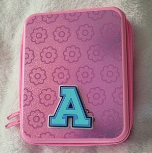 Pink Floral girls Accessory Case with eyeshadow and lipglosses